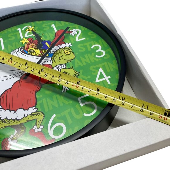 The Grinch Christmas Character Decorative Wall Clock Holiday Dr Seuss Kids Room - Picture 3 of 4